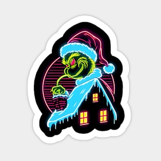 GRINCH CHRISTMAS RETRO 80'S VIBE Sticker